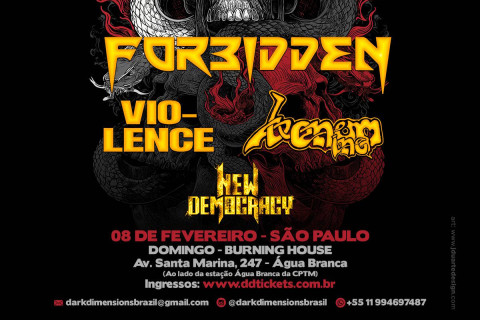 Dark Dimensions Fest 2026: Forbidden, Vio-Lence e Venom Inc. se unem em encontro histórico no Brasil